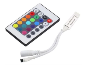 Kontroler, sterownik IR RGB 24 przyciski. Moc 72W mini